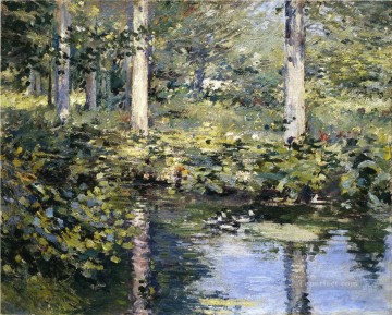 El paisaje impresionista de Duck Pond Río Theodore Robinson Pinturas al óleo